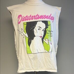 Diet Starts Monday Graphic Muscle Tee – White XL